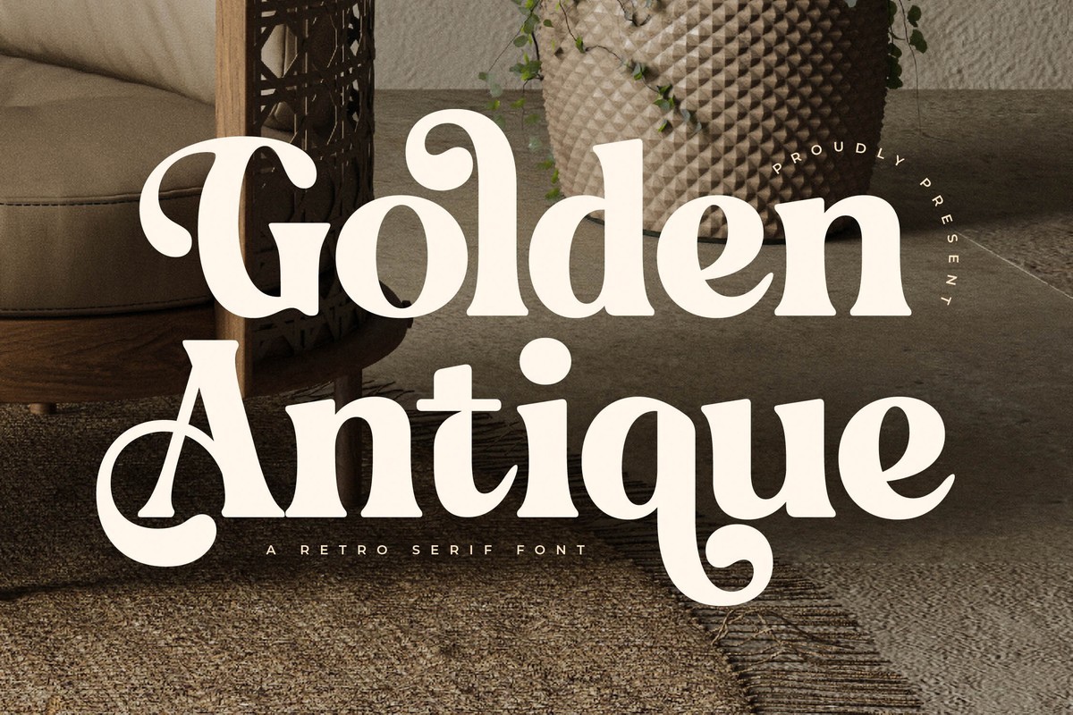 Beispiel einer Golden Antique-Schriftart