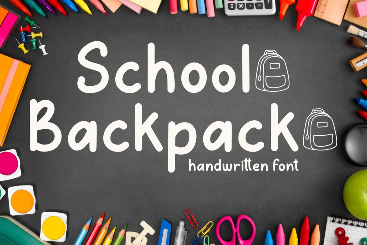 Beispiel einer School Backpack-Schriftart