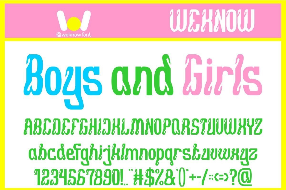 Beispiel einer Boys and Girls-Schriftart