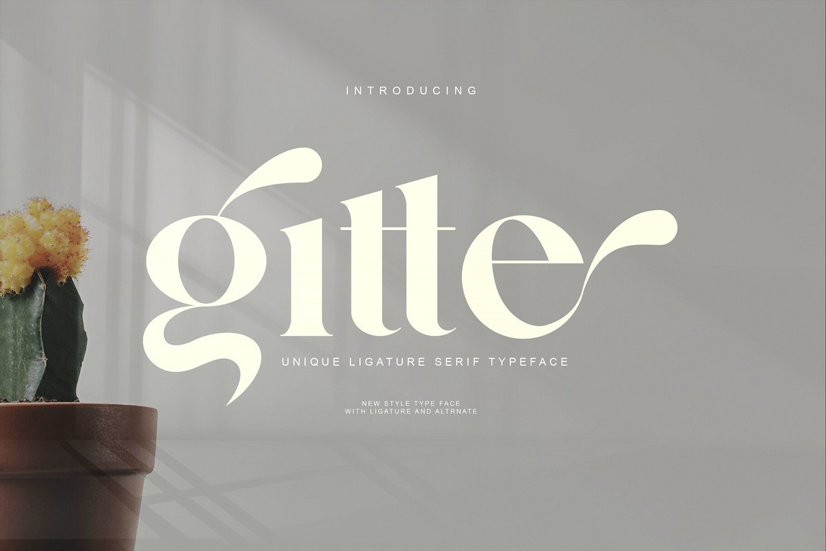 Beispiel einer Gitte-Schriftart