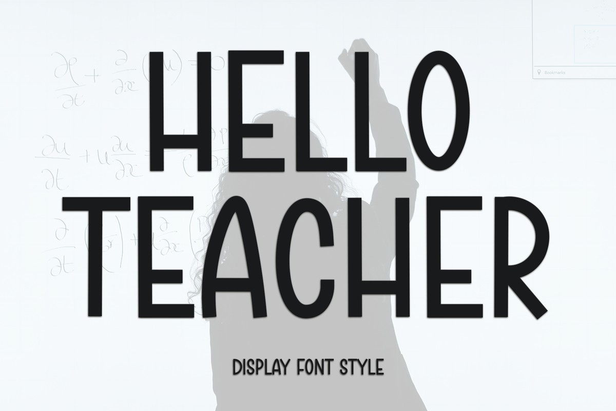 Beispiel einer Hello Teacher-Schriftart