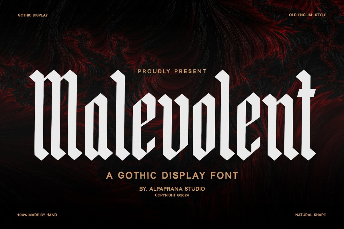 Beispiel einer Malevolent Regular-Schriftart