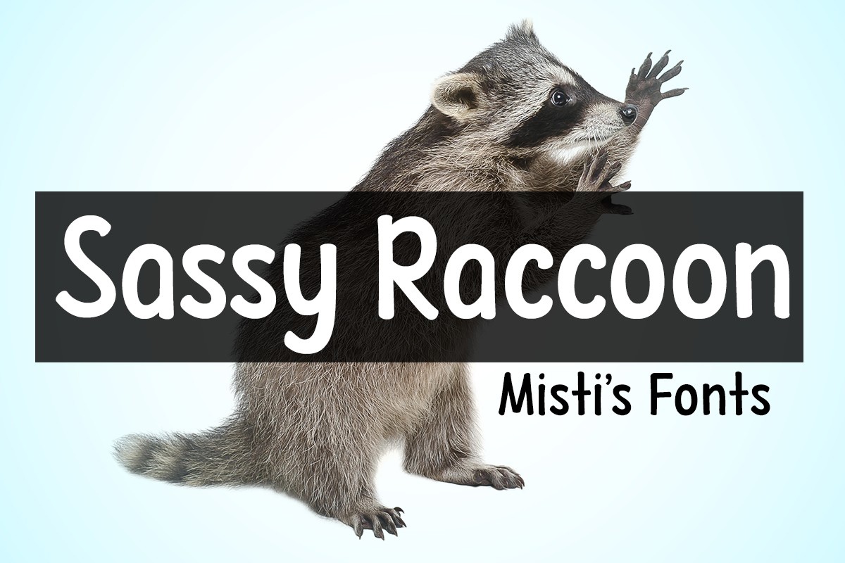 Beispiel einer Sassy Raccoon-Schriftart