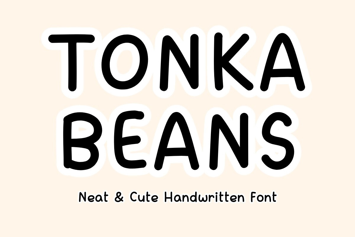 Beispiel einer Tonka Beans-Schriftart