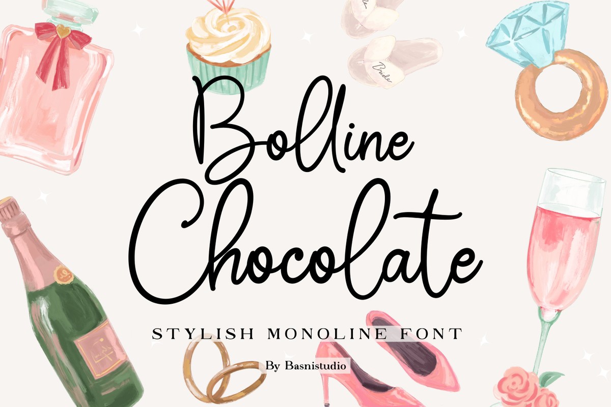 Beispiel einer Bolline Chocolate-Schriftart