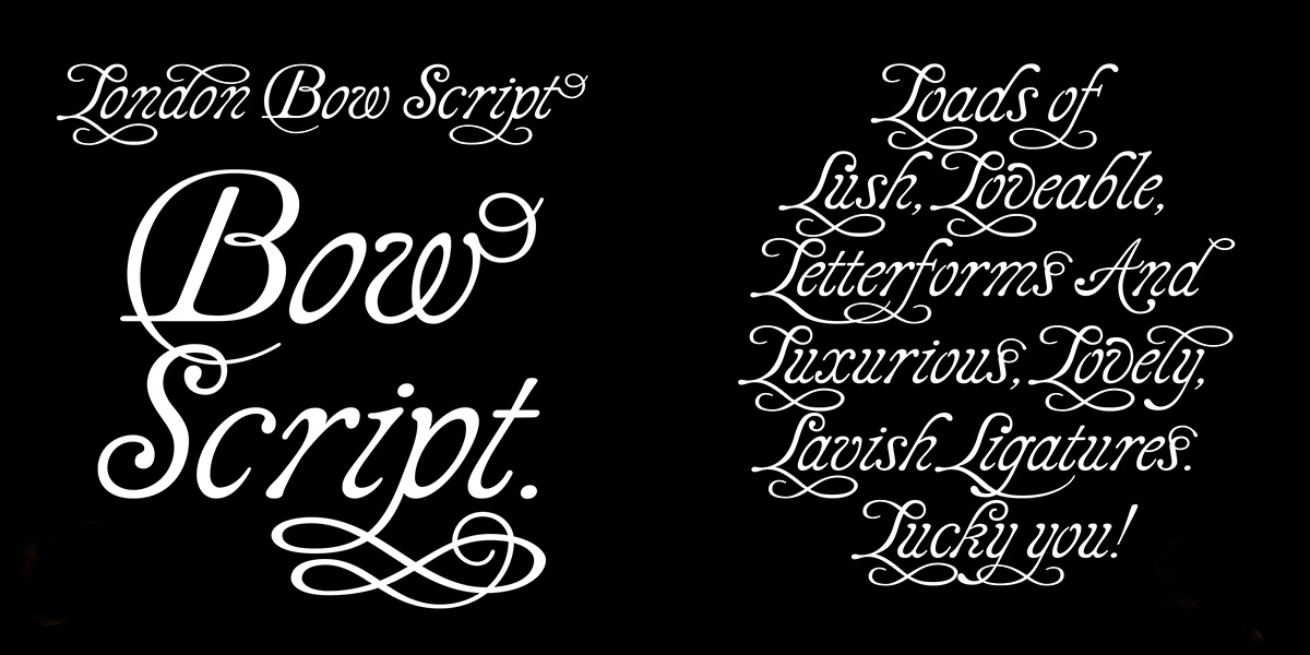 Beispiel einer LDN Bow Script-Schriftart