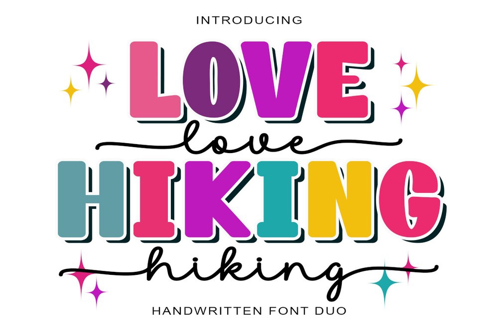 Beispiel einer Love Hiking Duo-Schriftart