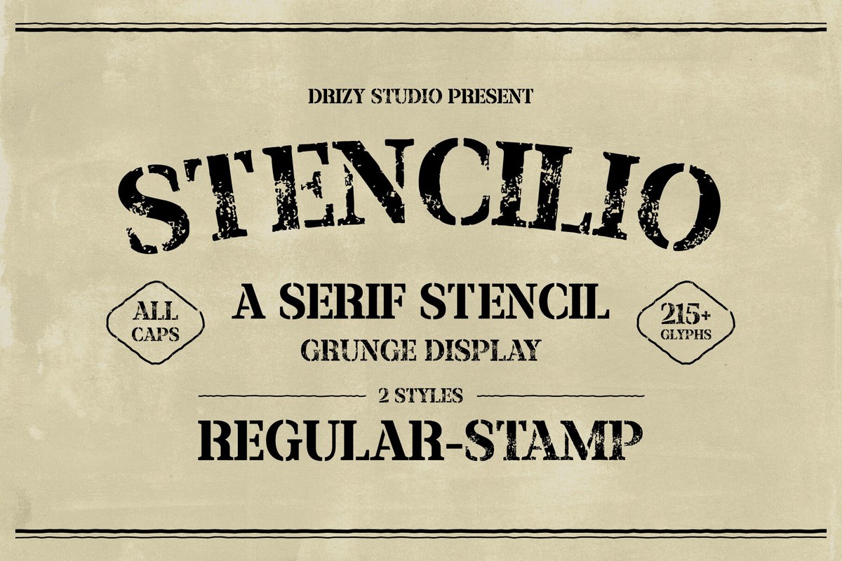 Beispiel einer Stencilio-Schriftart