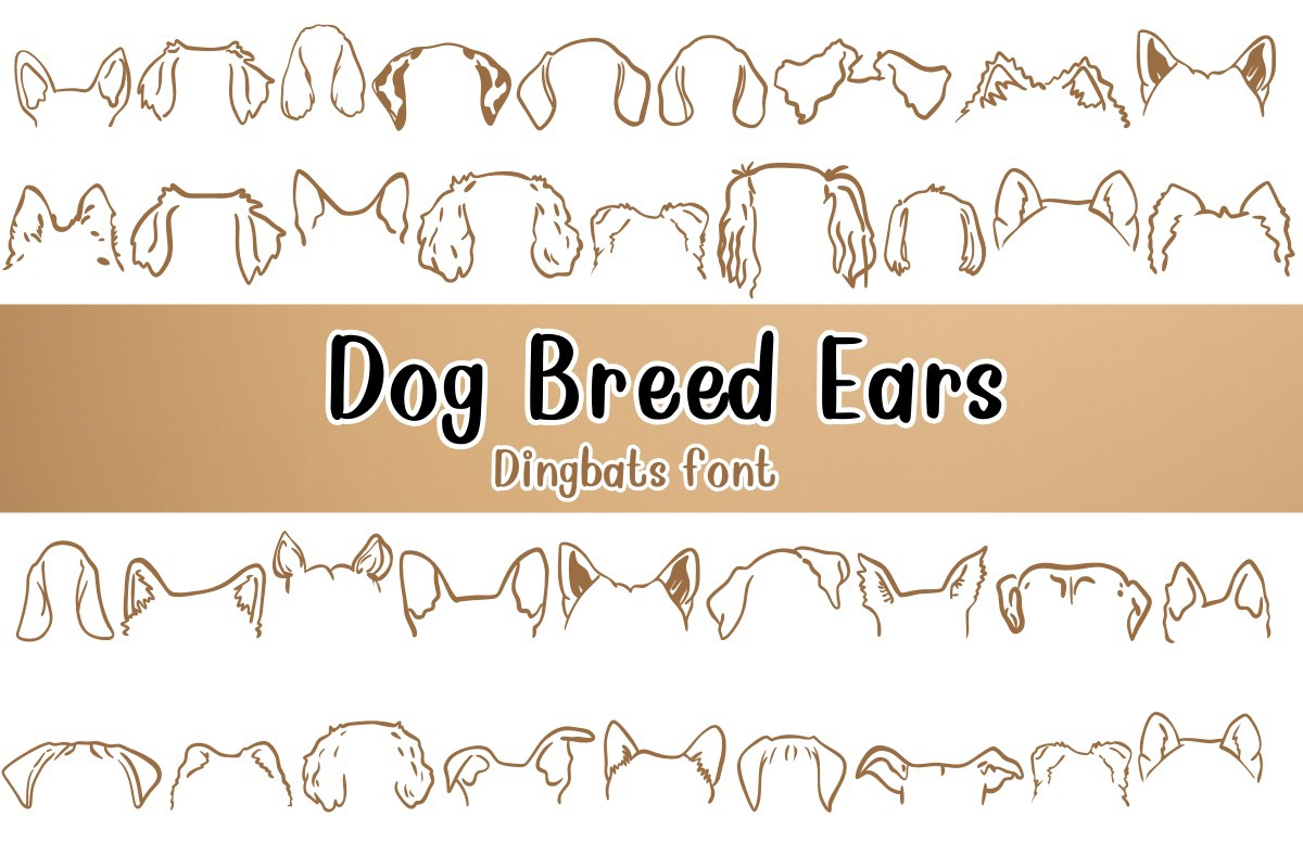 Beispiel einer Dog Breed Ears-Schriftart