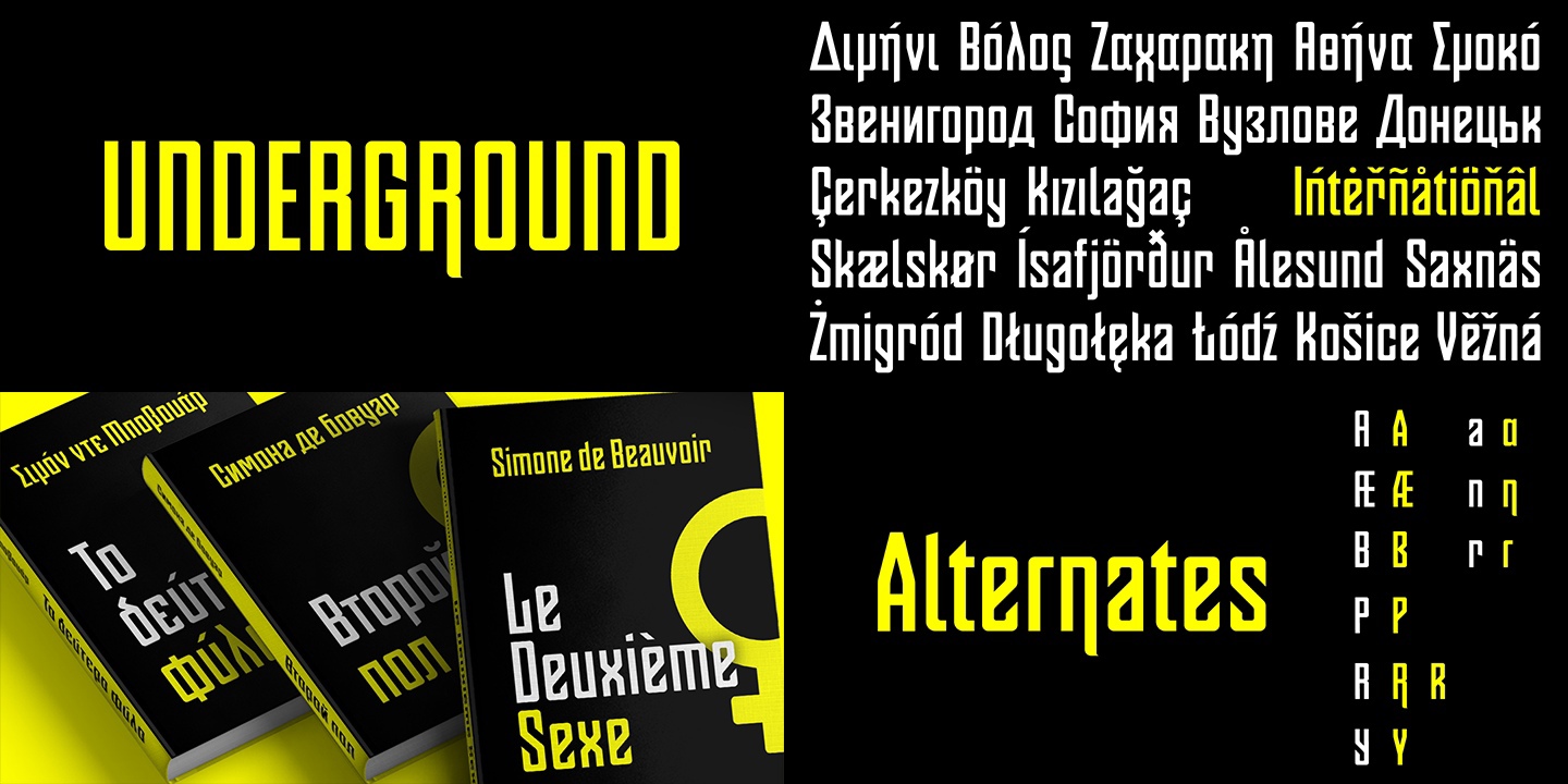 Beispiel einer OTC Underground-Schriftart