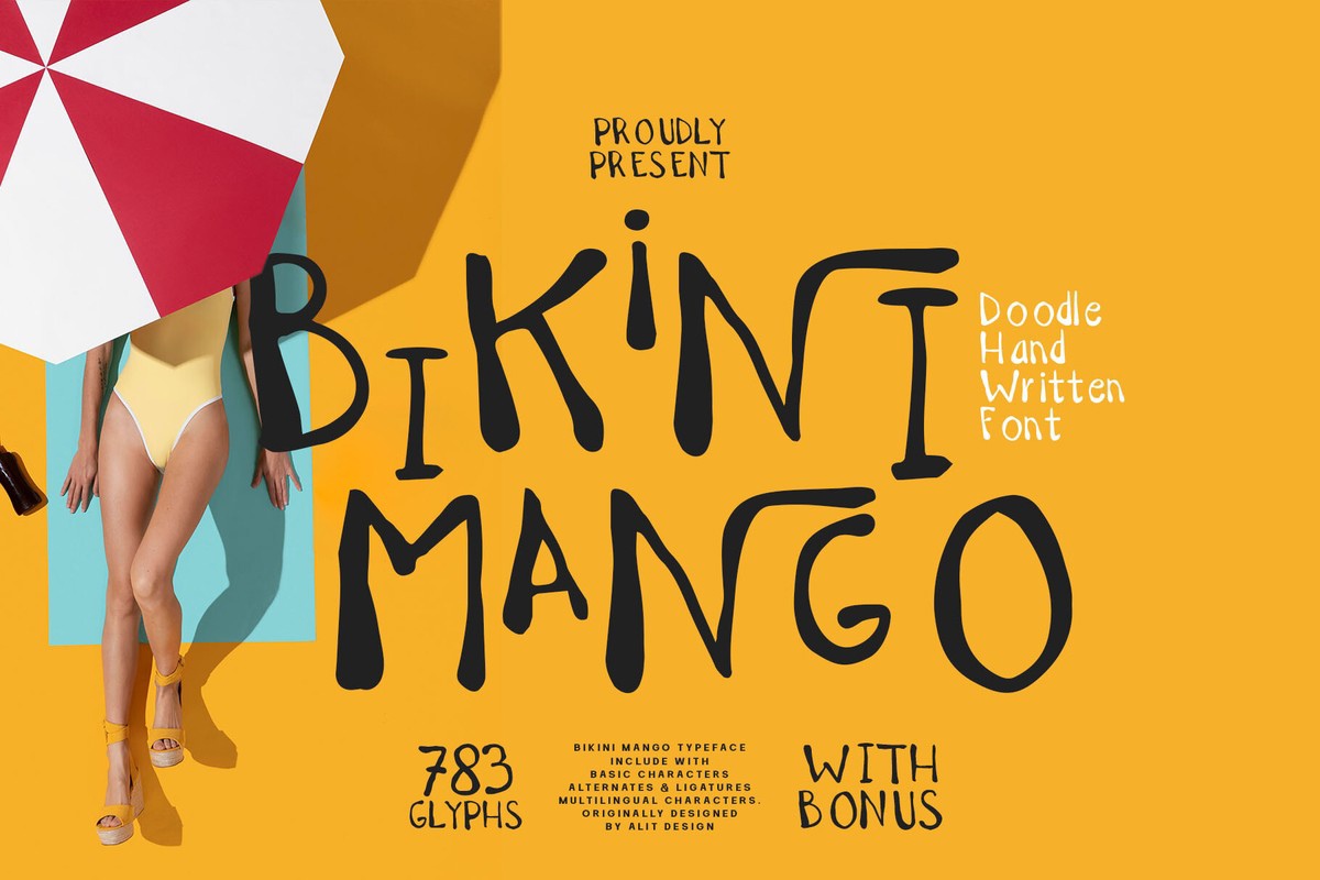 Beispiel einer Bikini Mango-Schriftart