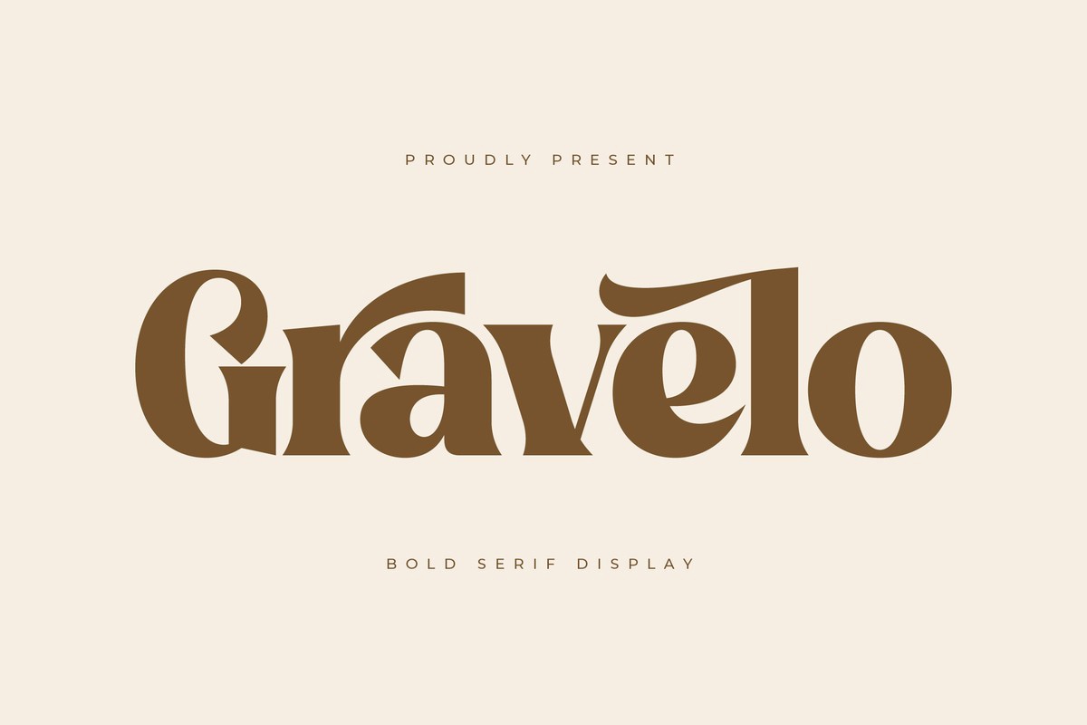 Beispiel einer Gravelo Regular-Schriftart