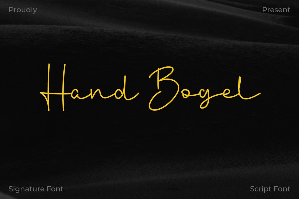 Beispiel einer Hand Bogel-Schriftart