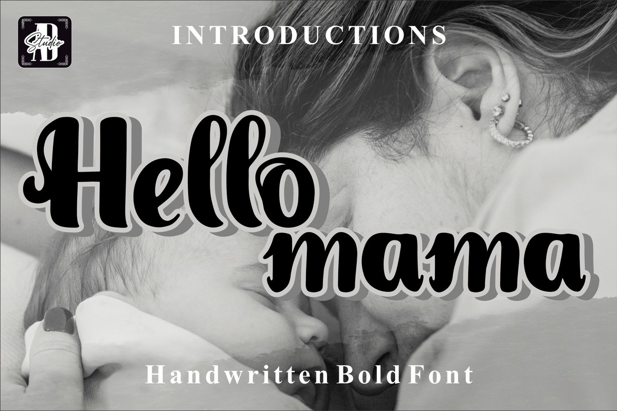 Beispiel einer Hello Mama Regular-Schriftart