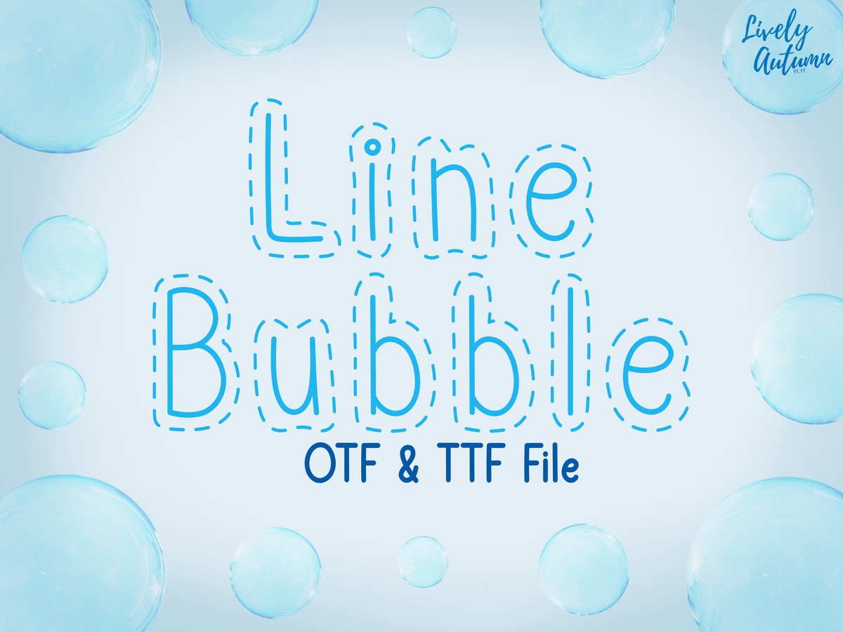 Beispiel einer Line Bubble-Schriftart