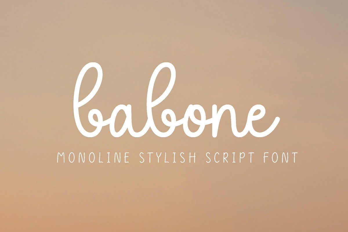 Beispiel einer Babone Italic-Schriftart