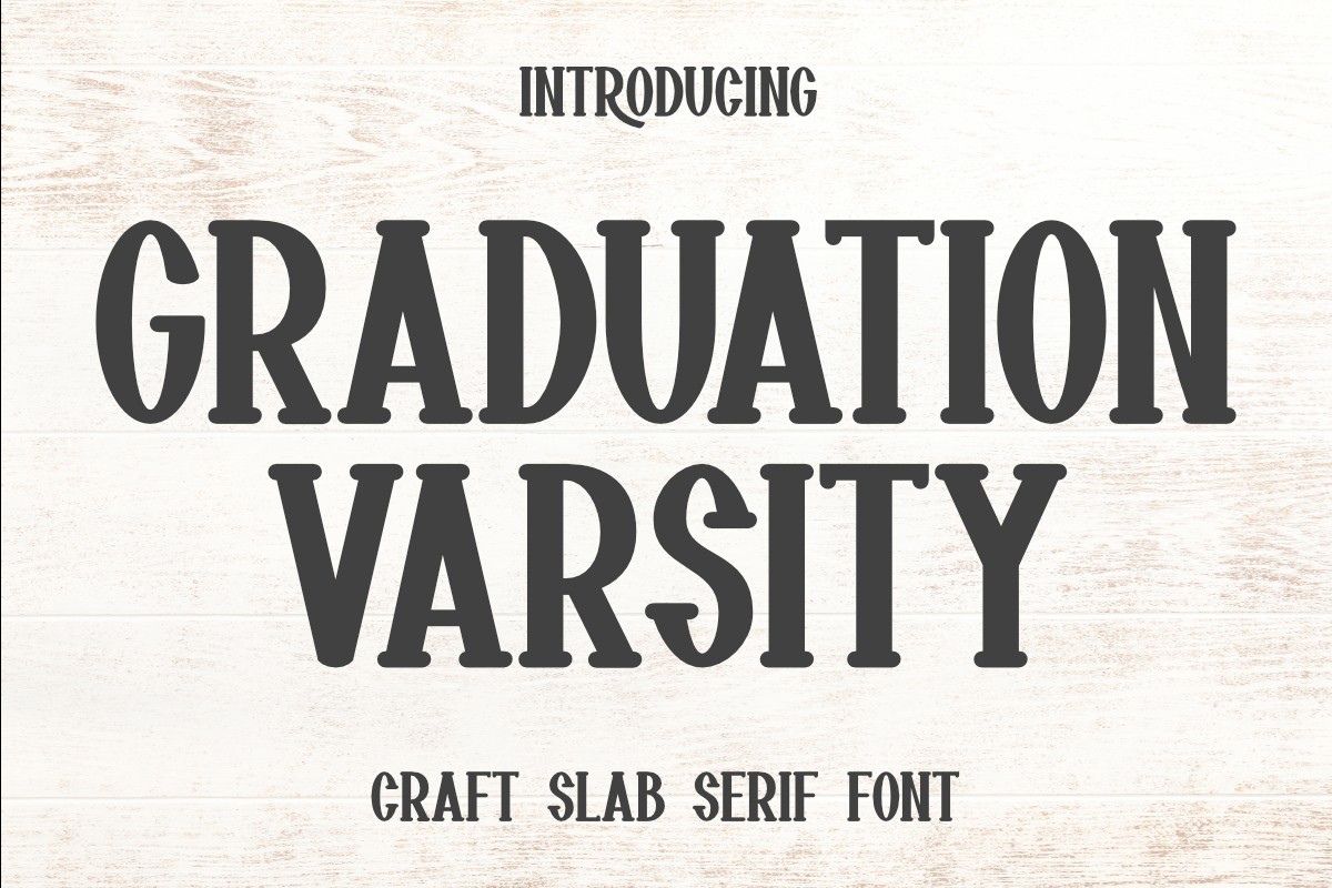 Beispiel einer Graduation Varsity Regular-Schriftart