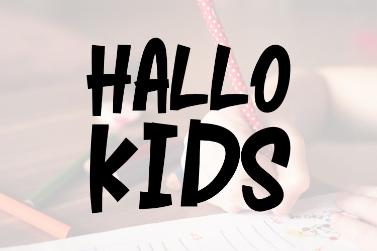 Beispiel einer Hallo Kids-Schriftart