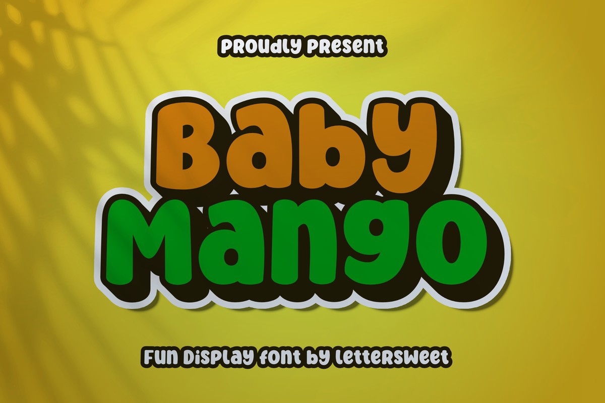 Beispiel einer Baby Mango-Schriftart