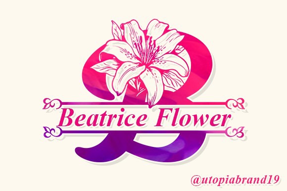 Beispiel einer Beatrice Flower-Schriftart