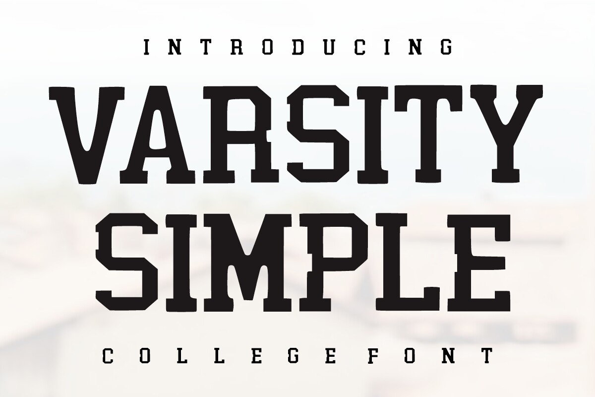 Beispiel einer Varsity Simple-Schriftart