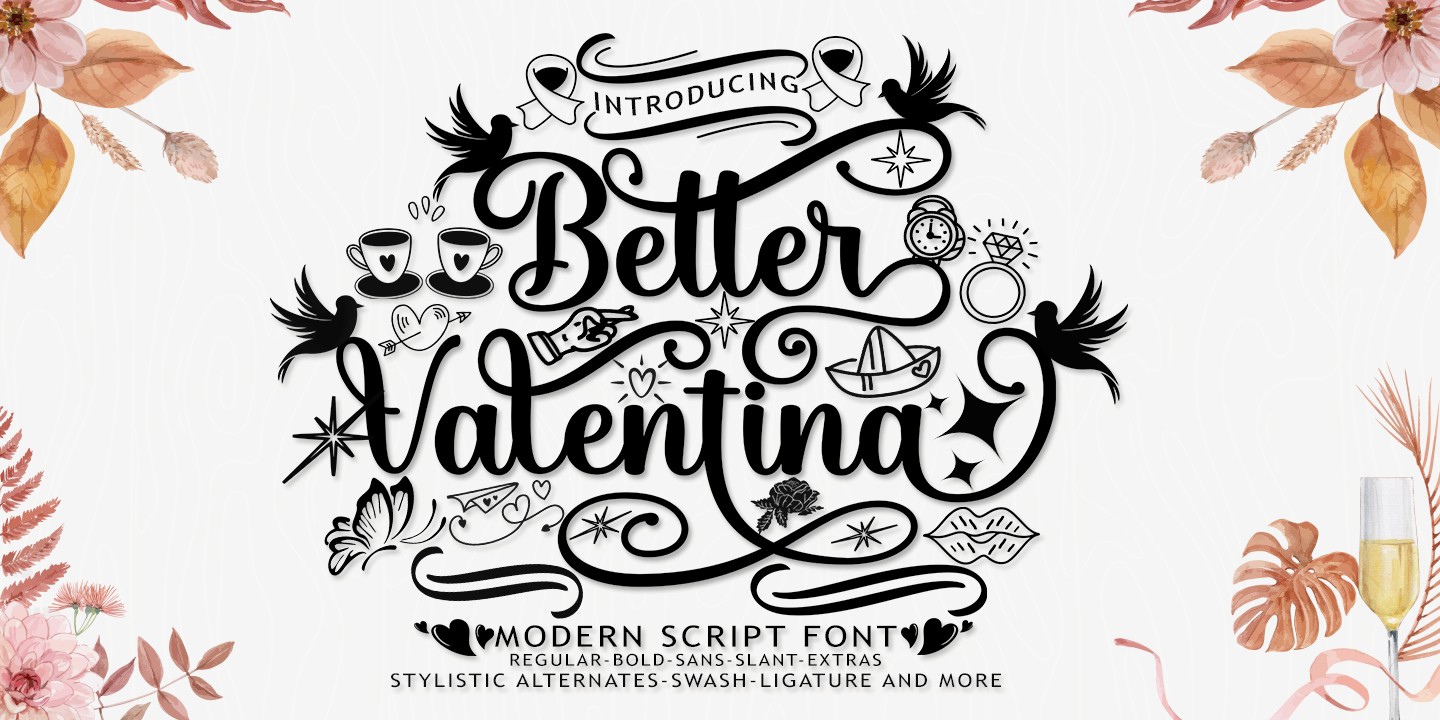 Beispiel einer Better Valentina-Schriftart