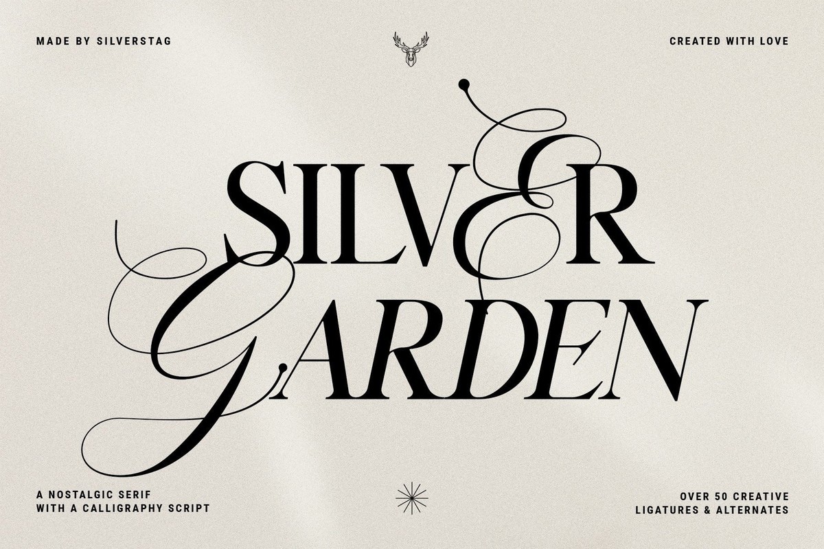 Beispiel einer Silver Garden-Schriftart