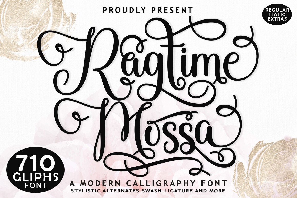 Beispiel einer Ragtime Mossa Script-Schriftart