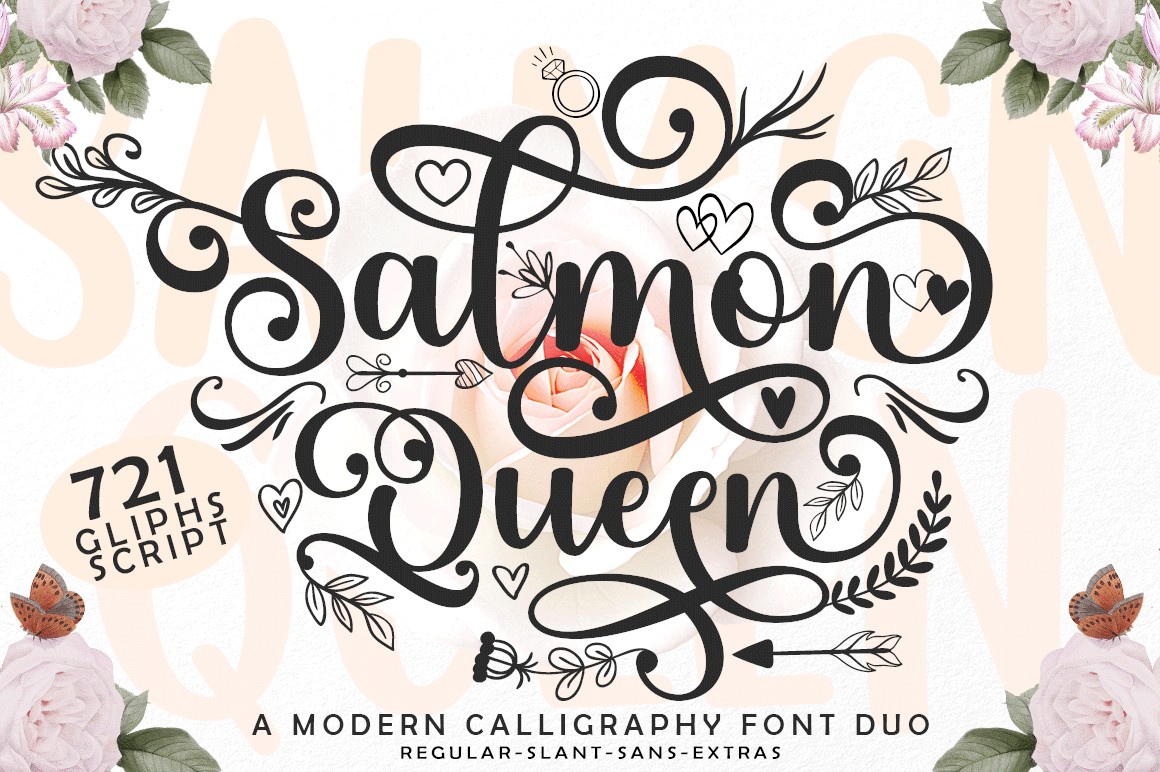 Beispiel einer Salmon Queen-Schriftart