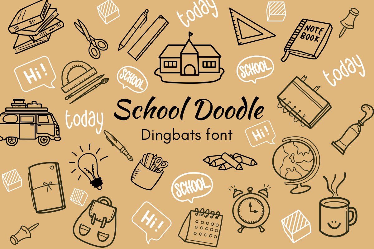 Beispiel einer School Doodle-Schriftart