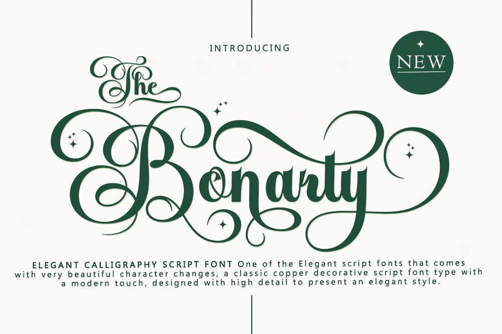 Beispiel einer The Bonarty-Schriftart