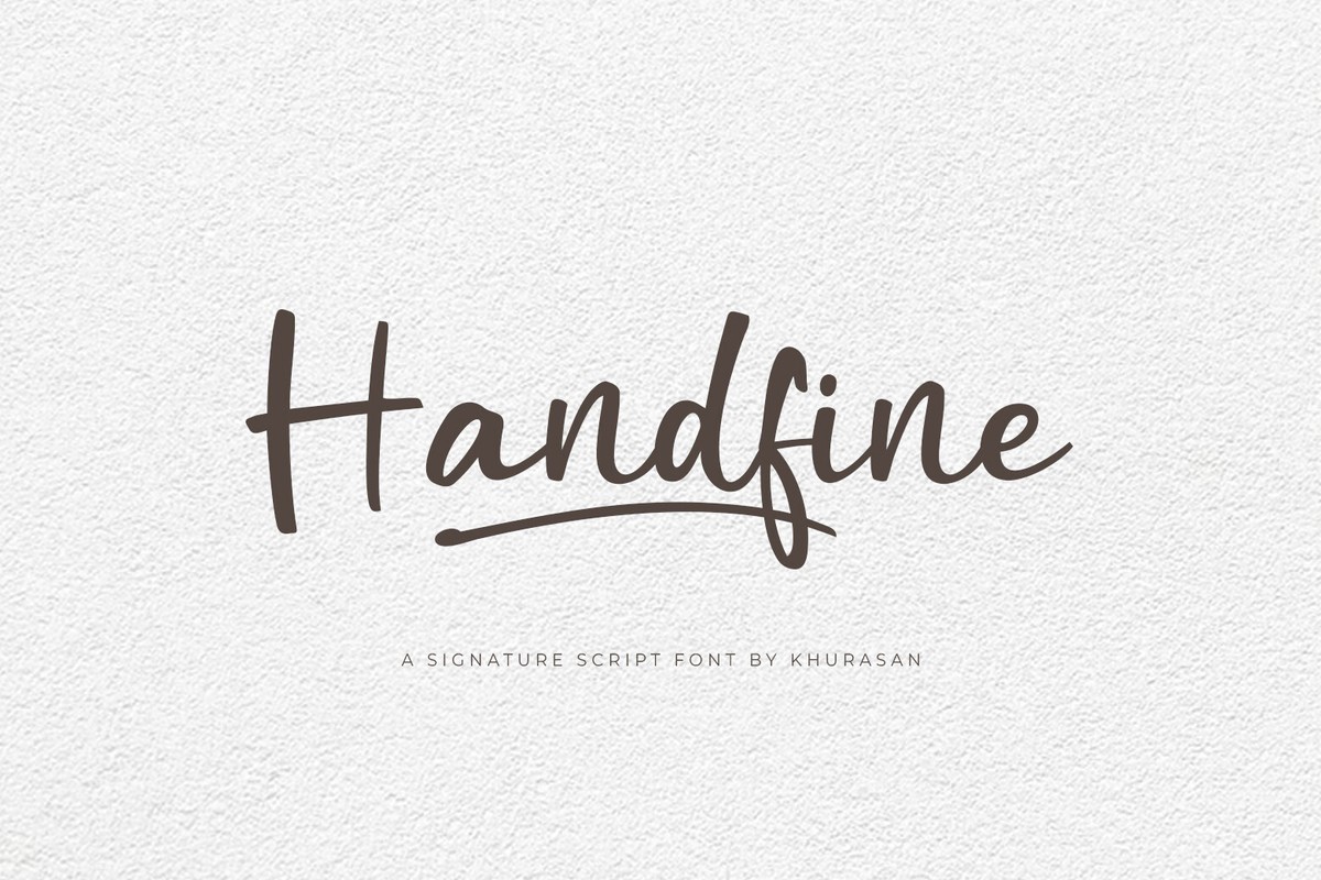 Beispiel einer Handfine-Schriftart