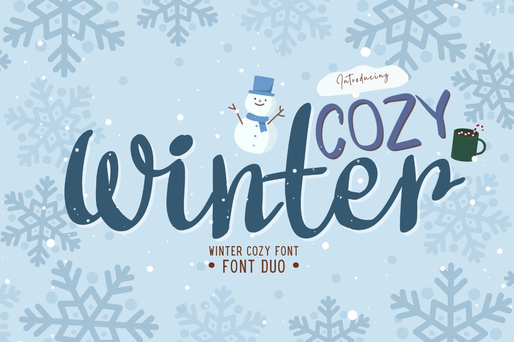 Beispiel einer Cozy Winter-Schriftart