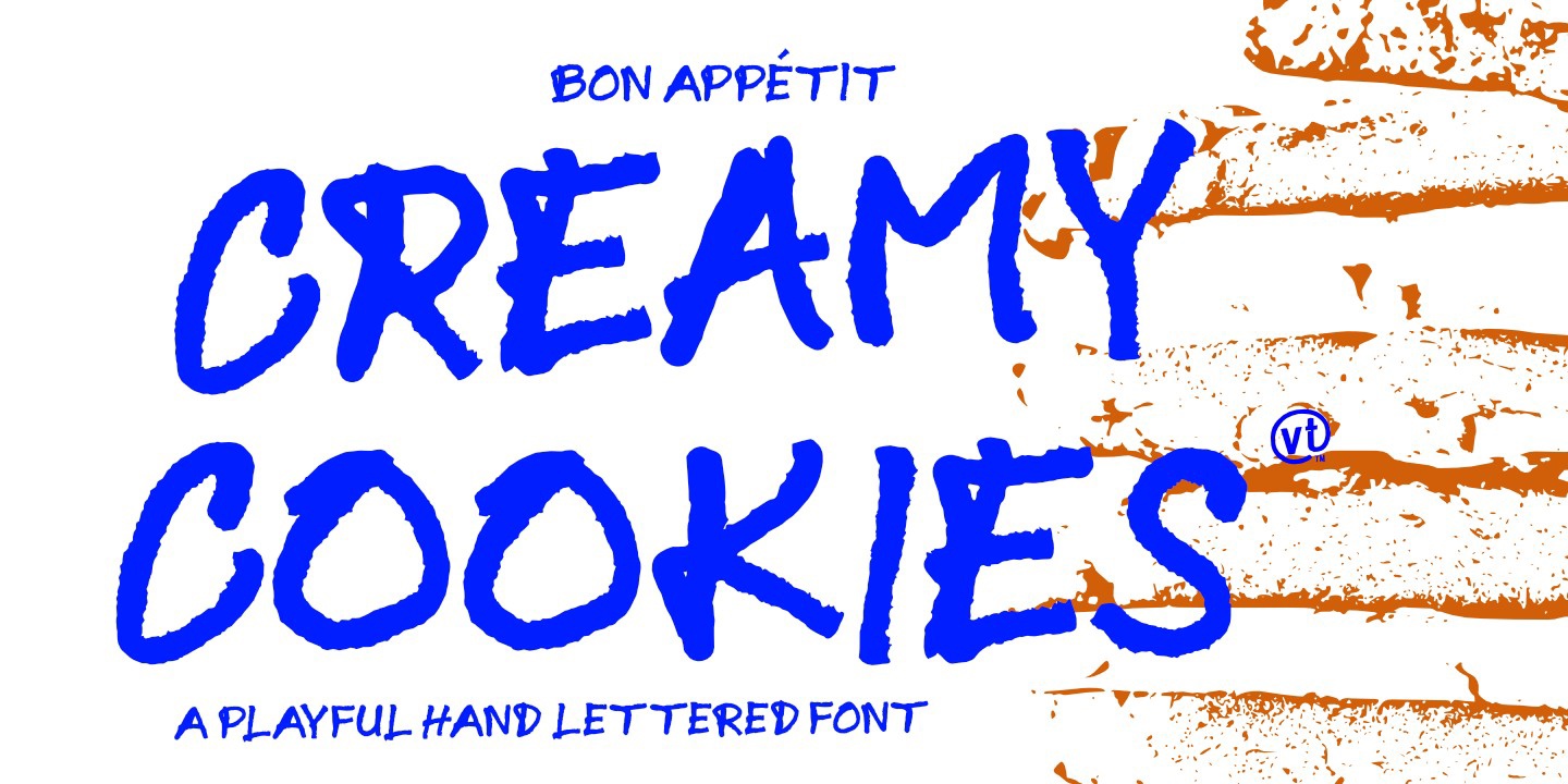 Beispiel einer CreamyCookies-Schriftart