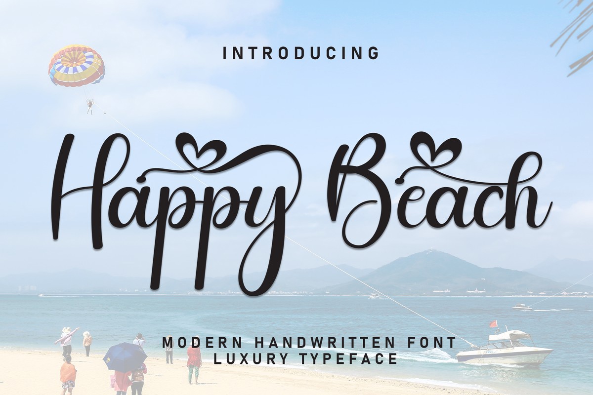 Beispiel einer Happy Beach-Schriftart