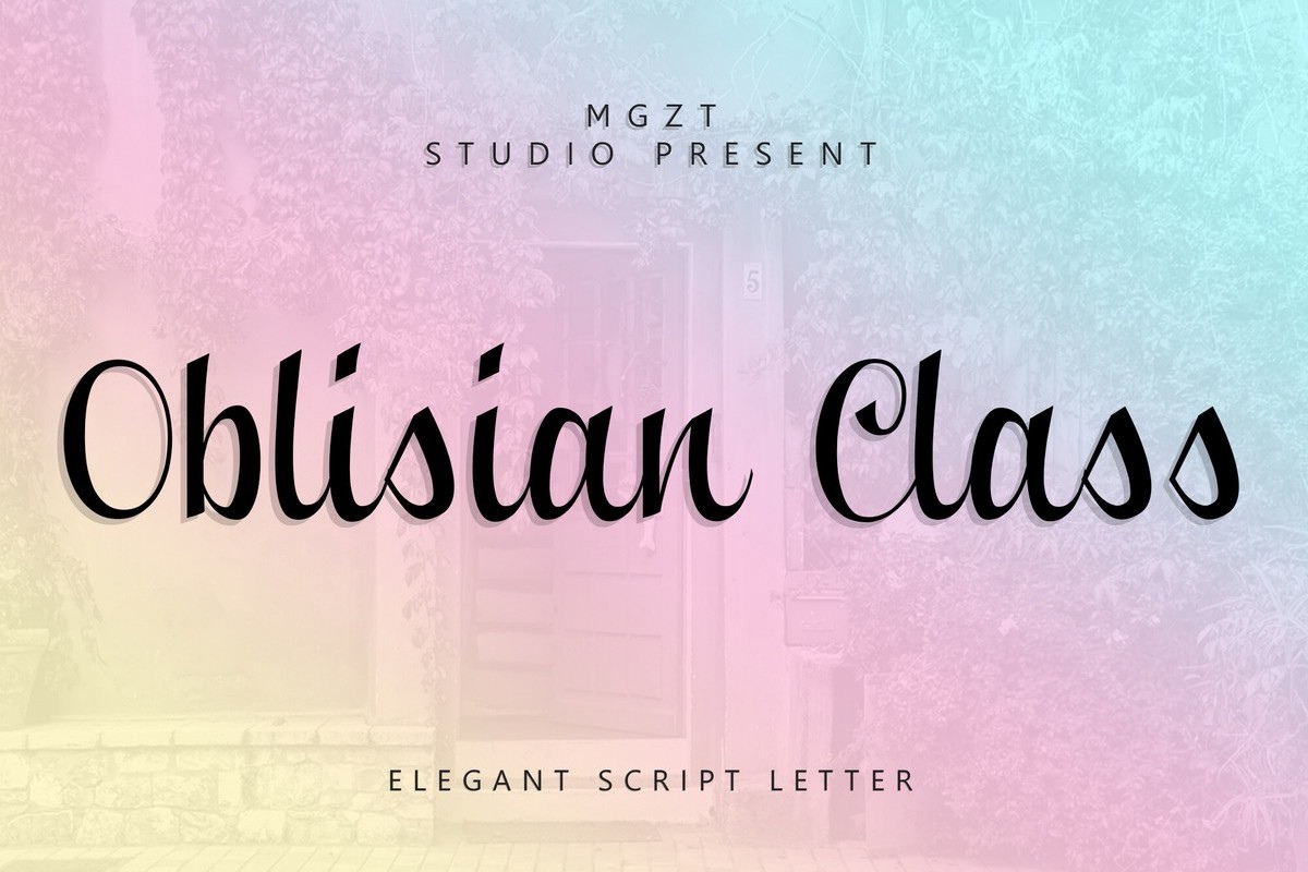 Beispiel einer Oblisian Class-Schriftart