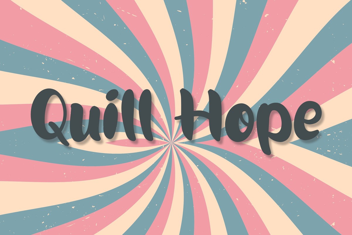 Beispiel einer Quill Hope-Schriftart