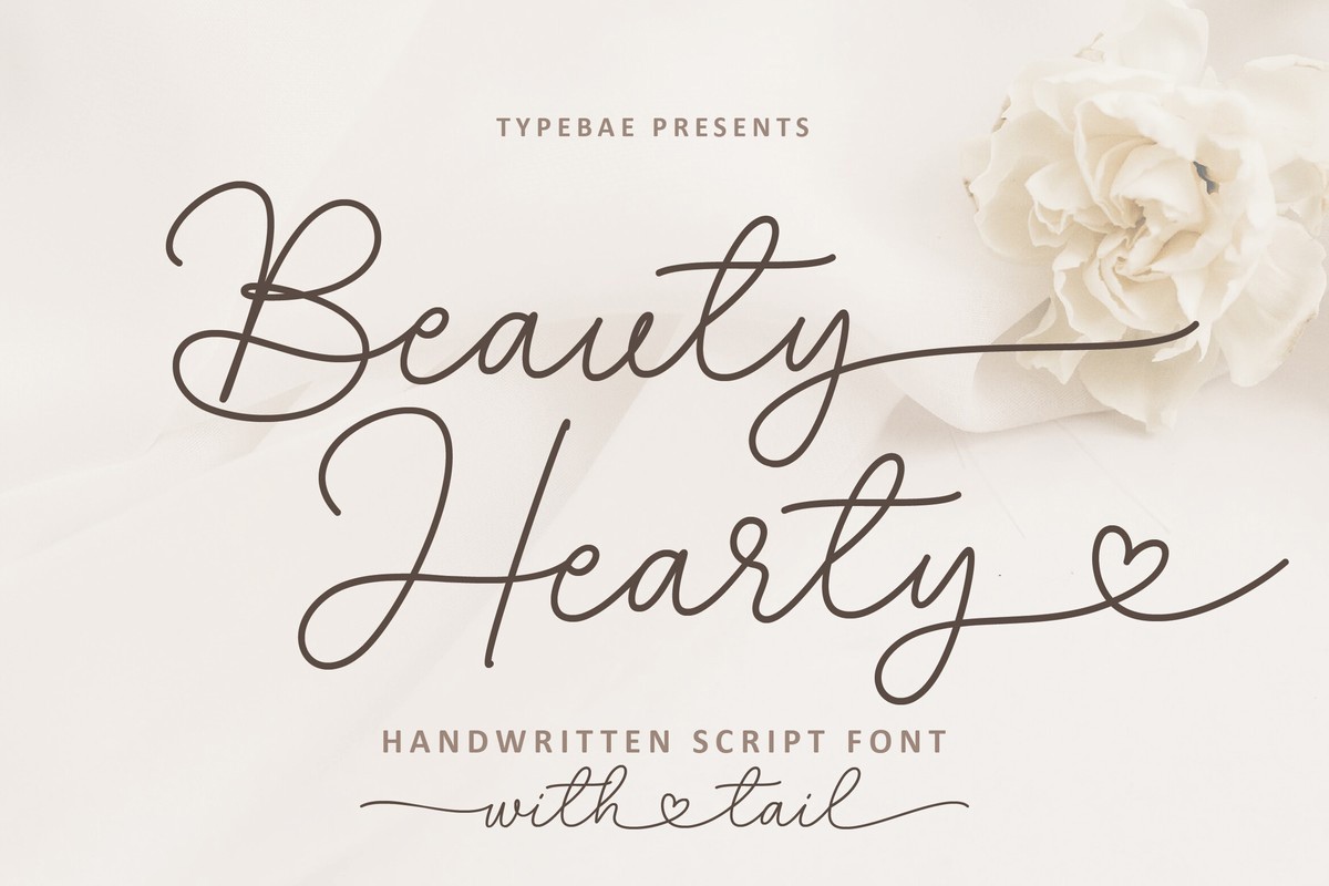 Beispiel einer Beauty Hearty-Schriftart