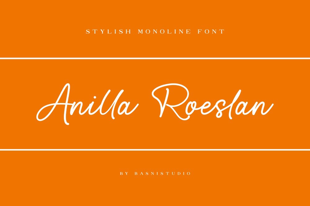 Beispiel einer Anilla Roeslan-Schriftart