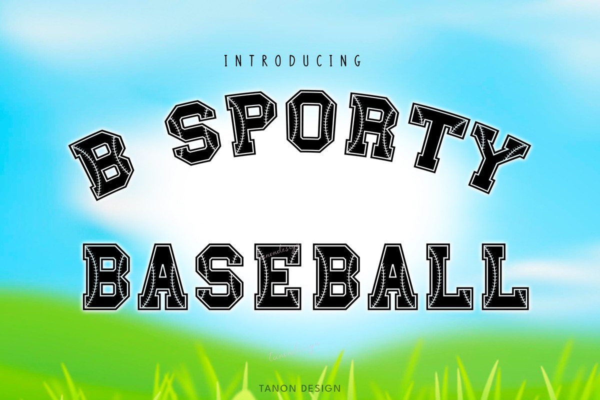 Beispiel einer B Sporty Baseball-Schriftart