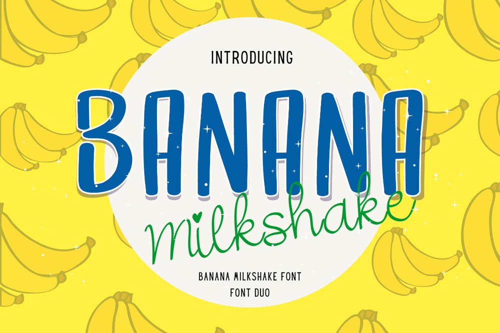 Beispiel einer Banana Milkshake-Schriftart