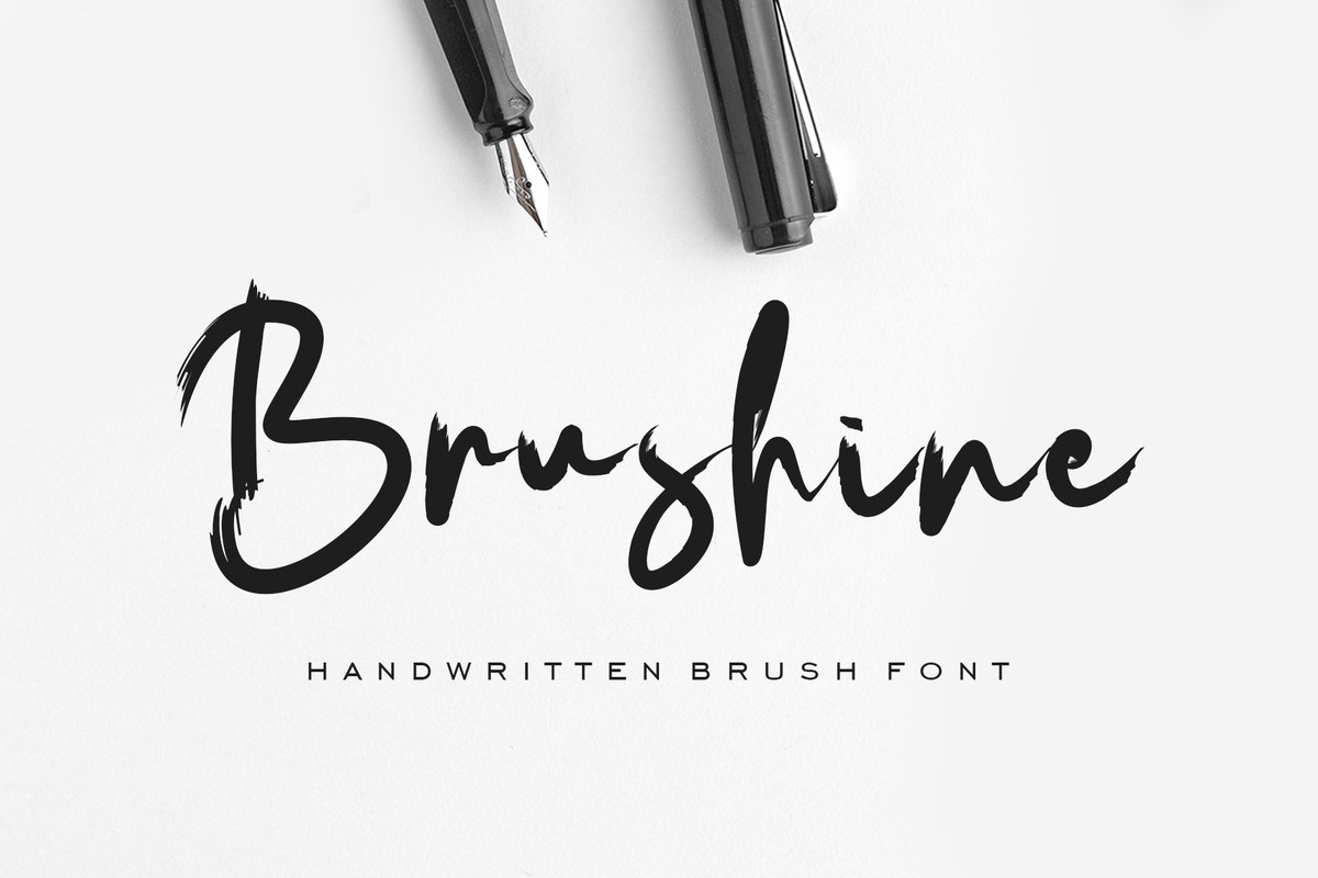 Beispiel einer Brushine-Schriftart