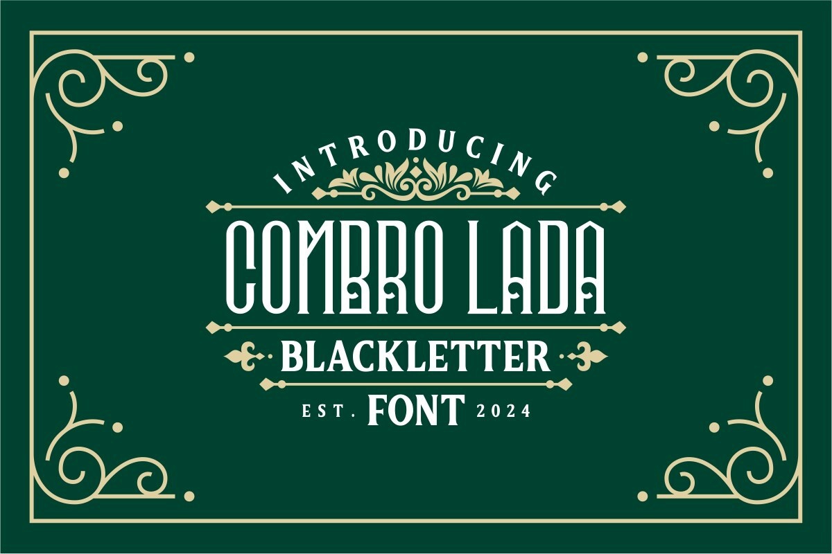 Beispiel einer Combro Lada-Schriftart