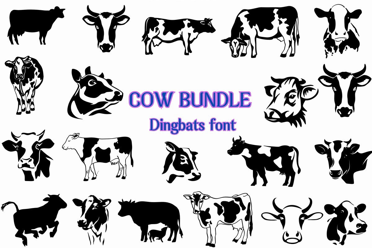 Beispiel einer Cow Bundle-Schriftart