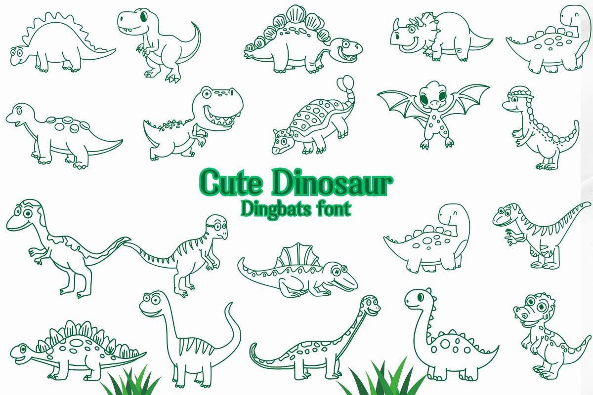 Beispiel einer Cute Dinosaur-Schriftart