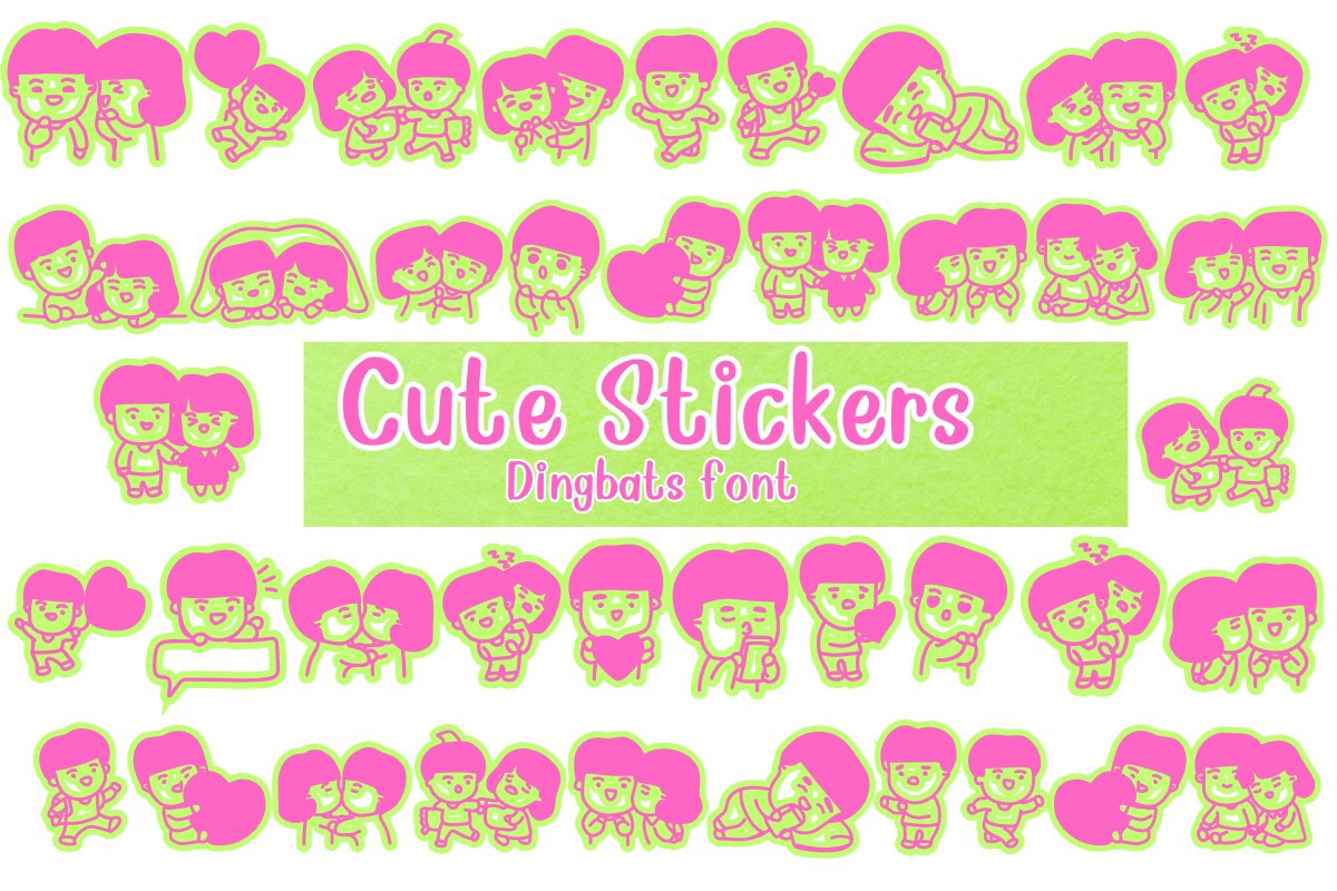 Beispiel einer Cute Stickers-Schriftart