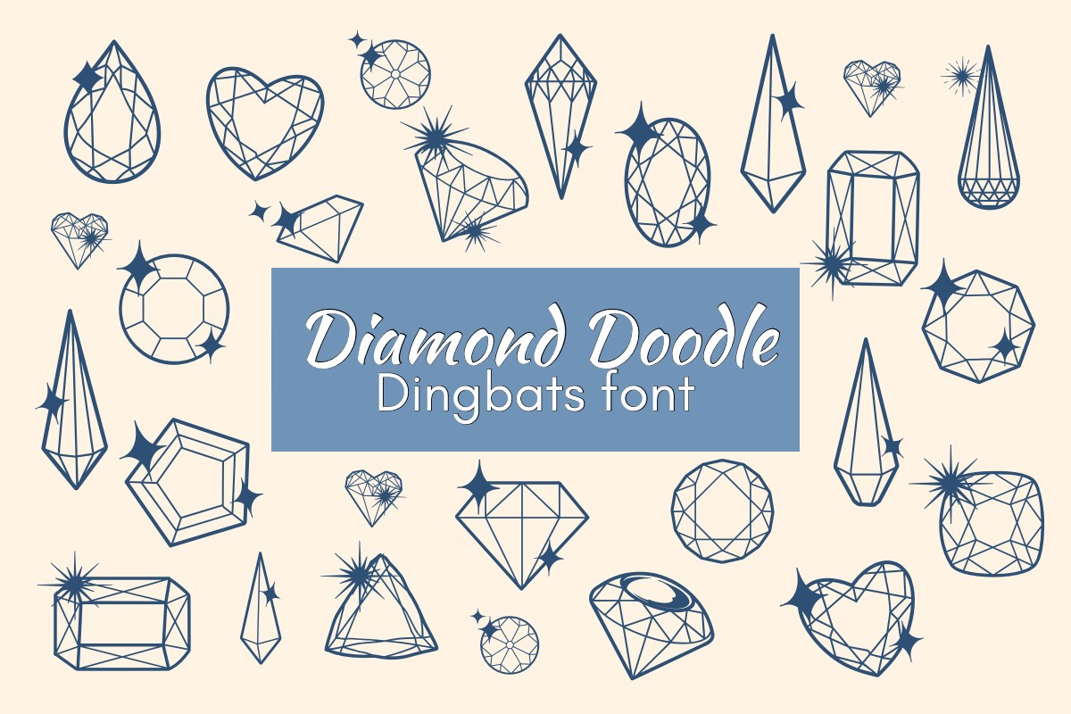 Beispiel einer Diamond Doodle-Schriftart