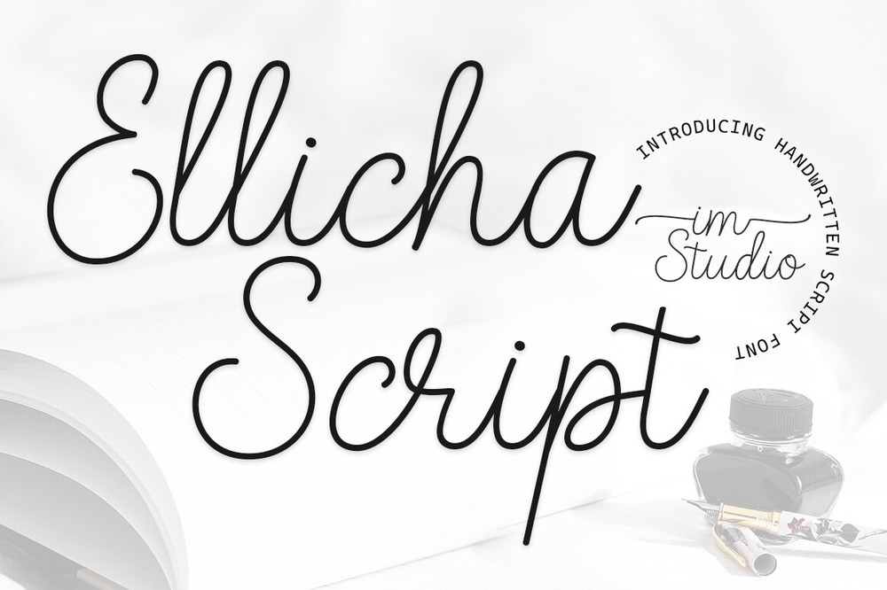 Beispiel einer Ellicha Script-Schriftart