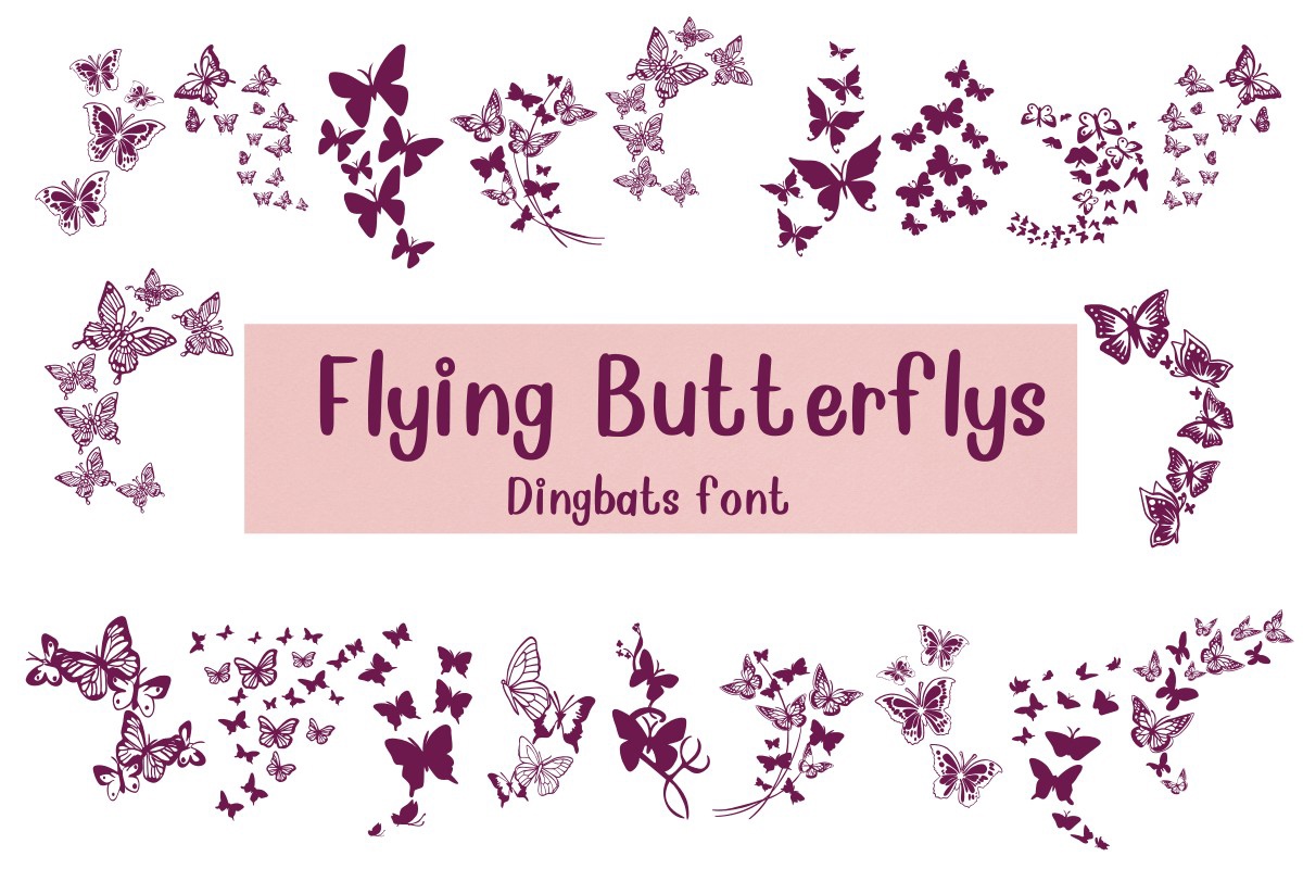 Beispiel einer Flying Butterflies-Schriftart