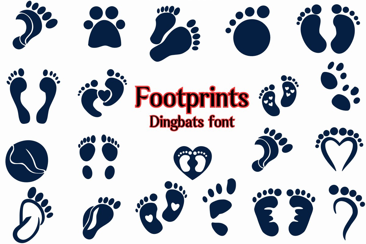 Beispiel einer Footprints Regular-Schriftart